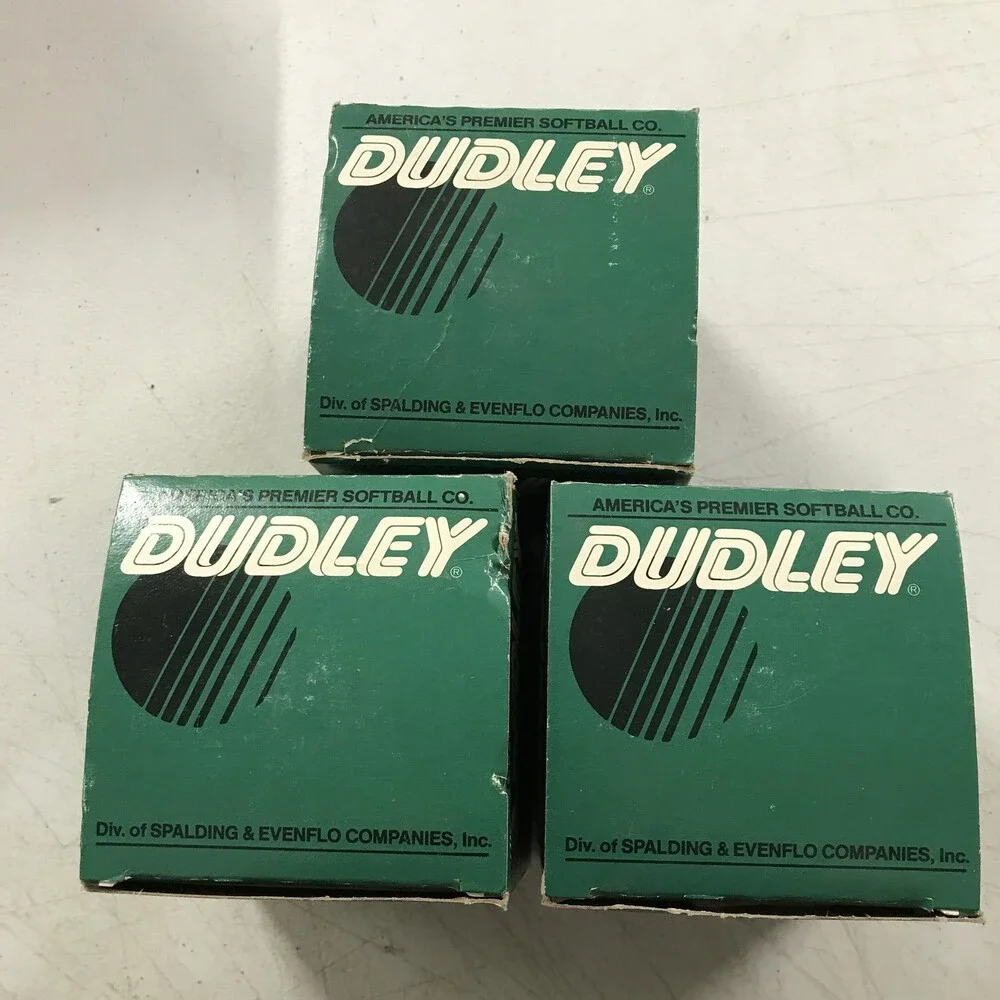 Lot of 3 Vintage Dudley Official Softball 12 In White Leather SB-12LND Raised